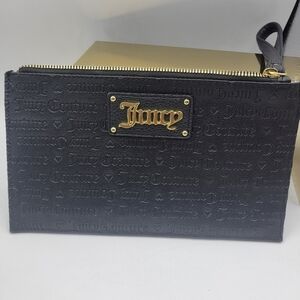 Juicy Couture Wide Wristlet • Black w/ Gold